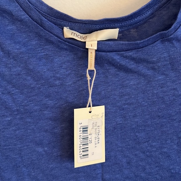 Maje top/tee with open shoulder cap sleeve, new with tags - Picture 3 of 5